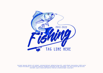 modern of fishing emblems, labels, badges, logos illustration