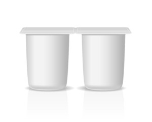 White yoghurt cup isolated on a white background