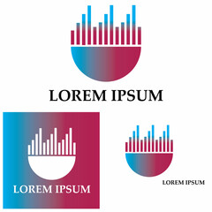 Sound waves logo vector illustration icon 