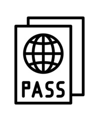 Identification card flat line icon. Document control, Identity card badge. Outline sign for mobile concept and web design, store