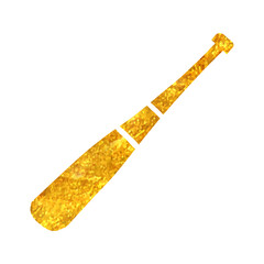 Hand drawn gold foil texture icon Baseball bat