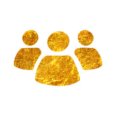 Hand drawn gold foil texture icon Teamwork