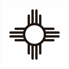 new mexico sun icon vector. design isolated on white background.