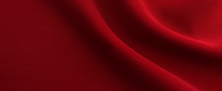 Smooth elegant red satin silk background. Copy space for text anniversary christmas background