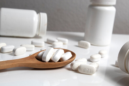 medicine capsule with healthcare hospital concept, medical treatment healthy, pills and drugs Accessibility pharmacy