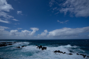 Welle Wellen Porto Moniz Madeira Portugal