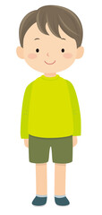 Vector illustration of a boy standing straight