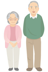 Elderly couple standing side by side