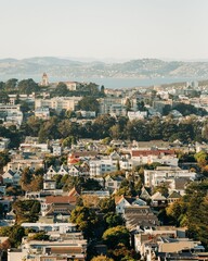 Fototapeta premium Evening view from the overlook at Tank Hill Park, in San Francisco, California