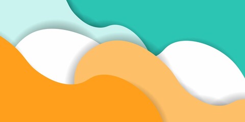 Modern abstract backcground with fluid design. yellow orange green white 3d concept. colorful pastel. eps10 vector