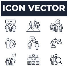 set of Team Work elements symbol template for graphic and web design collection logo vector illustration