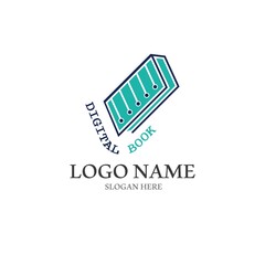 Digital book logo icon technology vector