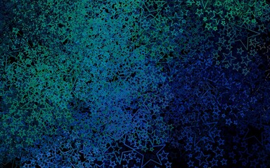 Dark Blue, Green vector layout with bright stars.