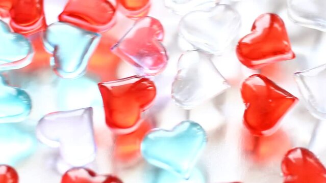 ice cubes on a red background