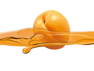 abricot, , fruit, aliment, rouge, isolé, dessert, nectar ,glacé,  jus, extrait, sirop, bonbon, sain, blanc, sucré, fraîcheur, juteuse, organique, nature, illustration,  délicieux, santé,  © behzadillustrations