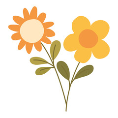 pair of colored flowers