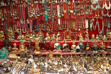 Fototapeta premium Religious souvenirs for sale at Alchi Monastery or Alchi Gompa , Ladakh , India..