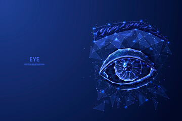 Human eye low poly concept vector illustration.