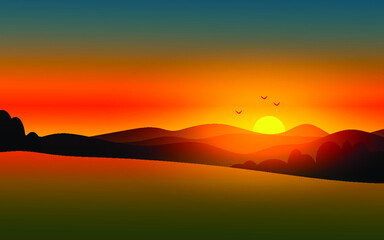 sunrise over the mountains