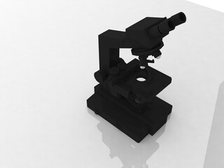 3d illustration black micro scope
