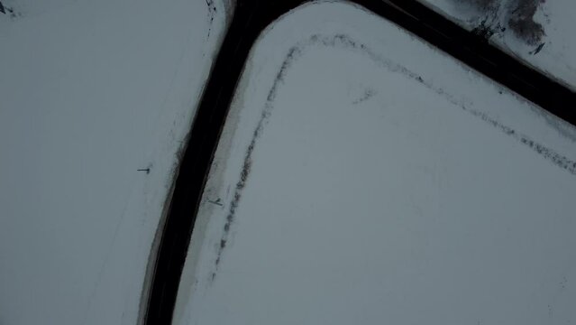 Snow Covered Road 174 Crossing Dark Sweden 4K 30fps