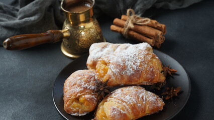 Puff pastry ,apple pastry turnovers for dessert