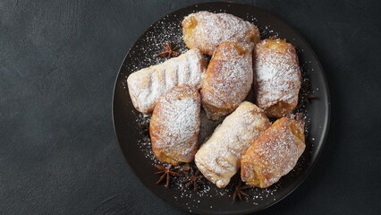 Puff pastry ,apple pastry turnovers for dessert
