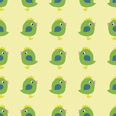 Little chicks seamless pattern, a simple pastel Easter background, a springtime repeat pattern