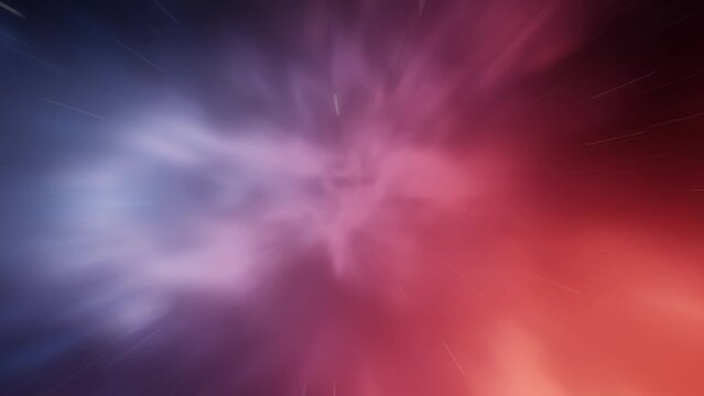 Loopable CGI Animation Space Travel Throug Blue, Orange and Purple Nebula Clouds and Star Clusters.