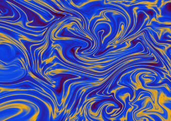 muticolor blue and yellow fluid liquid flow abstracts design shape motion movement background