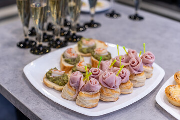 snacks on the buffet table