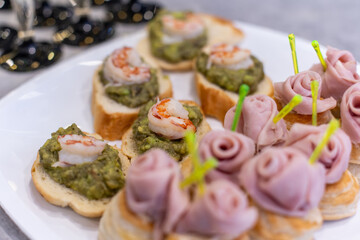snacks on the buffet table