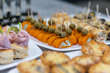 snacks on the buffet table