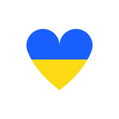 Ukrainian flag in the shape of a heart. Save Ukraine. vector illustration.