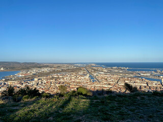 Panorama de Sète, vue aérienne, Occitanie