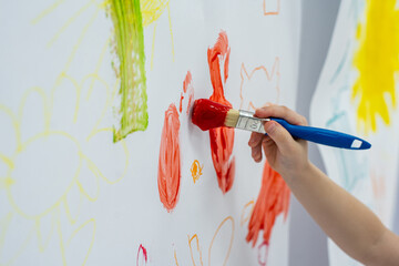 children paint on the walls