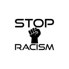 Stop racism message icon isolated on white background