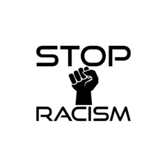 Stop racism message icon isolated on white background