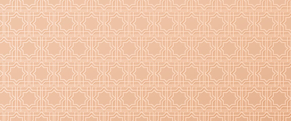 Flat vector design of Arabic pattern banner