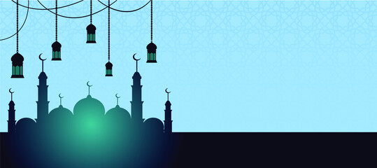 Islamic background with Islamic accessories and mosque
