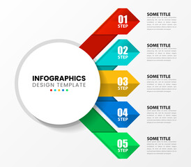 Infographic template with icons and 5 options or steps