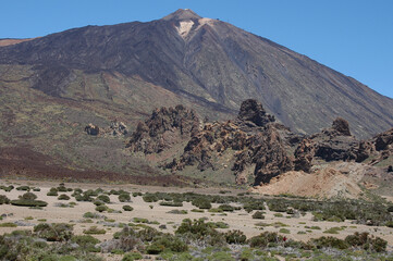 Fototapeta na wymiar Llano de Ucanca y volcán Teide en la isla de Tenerife, Canarias