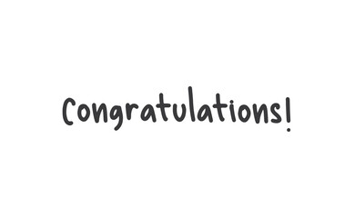 Congratulations vector lettering. Hand drawn style congrats message.