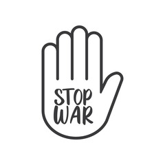 Obraz premium Stop war sign on hand icon.