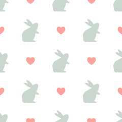 Easter seamless pattern with bunny. Illustration