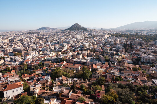 View to Lycabettus, the city mountain of Athena