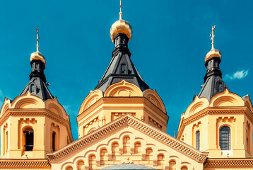 Alexander Nevsky Cathedral in Nizhny Novgorod, domes and facade elements