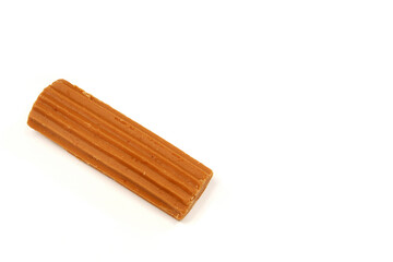 Typical Mexican candy, sweetened milk macaroon, on white background with space for text
