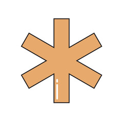 Star of life simple medical icon in trendy line style isolated on white background for web apps and mobile concept. Illustration