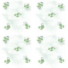 Flower seamless pattern with abstract floral branches with leaves, blossom flowers and berries. Design for banner, poster, postcard, invitation, wallpaper, fabric and scrapbook